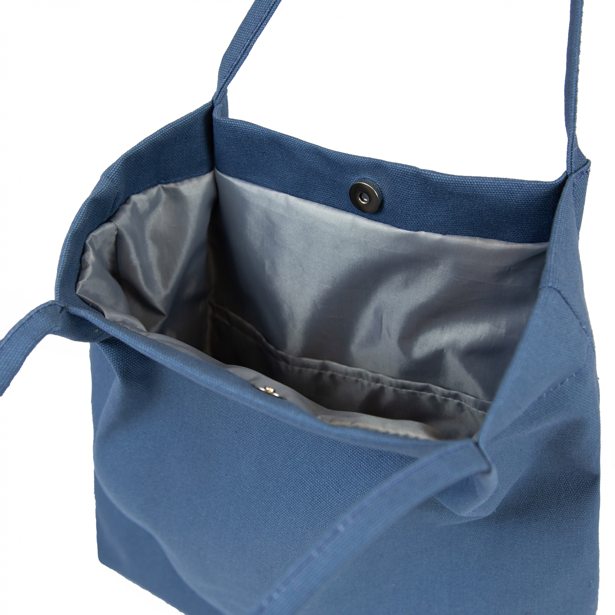 Шоппер 1 с кнопкой  синий